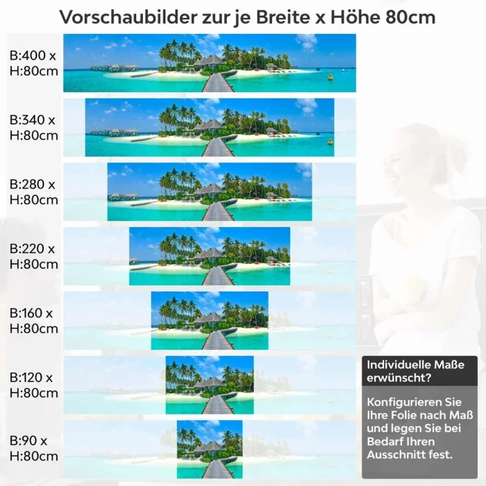 Küchenrückwand Folie Steg auf den Malediven Höhe 80cm