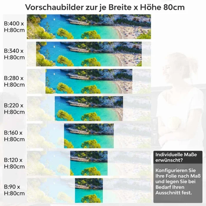 Küchenrückwand Folie Meeresbucht Höhe 80cm