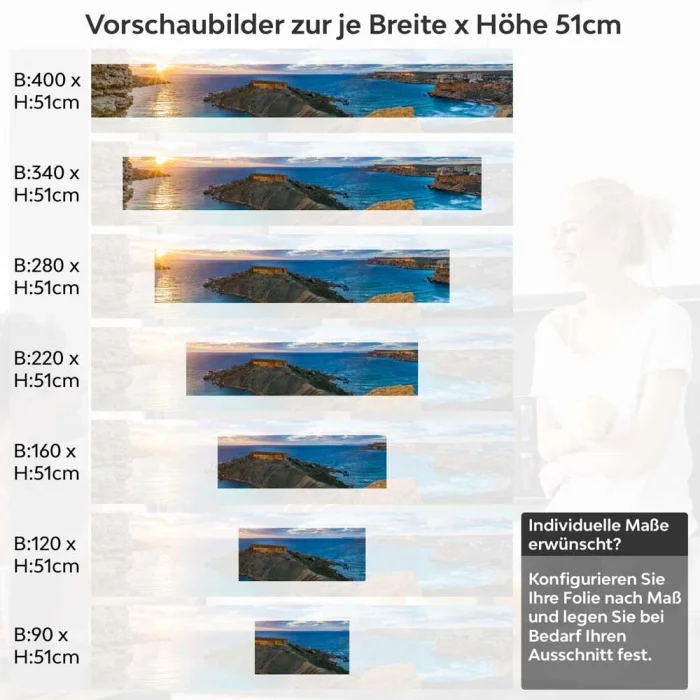 Küchenrückwand Folie Inselparadies Malta Höhe 51cm