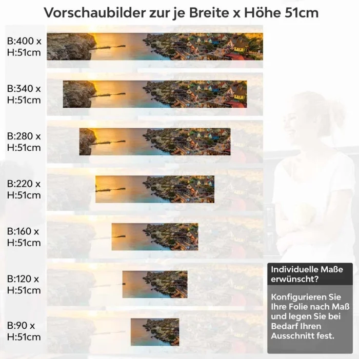 Küchenrückwand Folie Malta Küstenschönheit Höhe 51cm