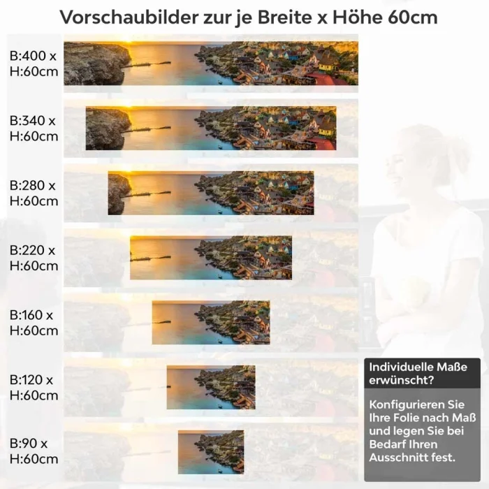 Küchenrückwand Folie Malta Küstenschönheit Höhe 60cm