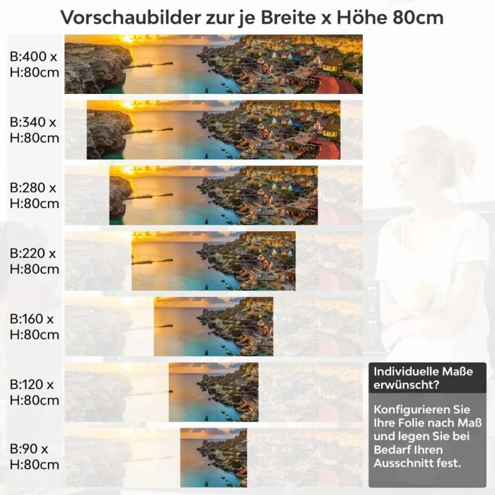 Küchenrückwand Folie Malta Küstenschönheit Höhe 80cm