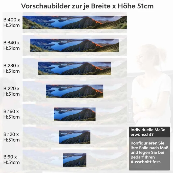 Küchenrückwand Folie Neuseeländische Idylle Höhe 51cm