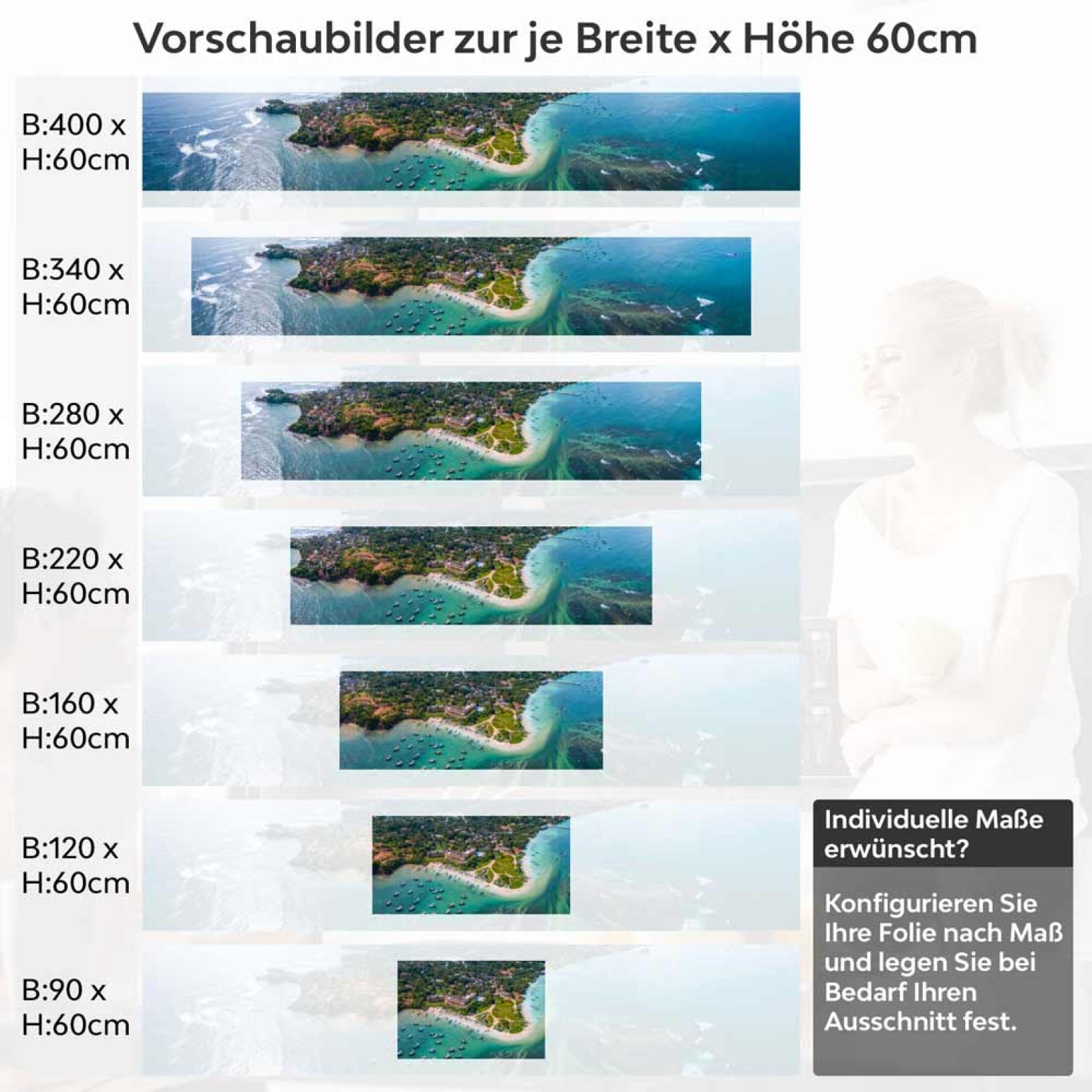 Küchenrückwand Folie exotische Südwest Küste Sri Lanka Höhe 60cm