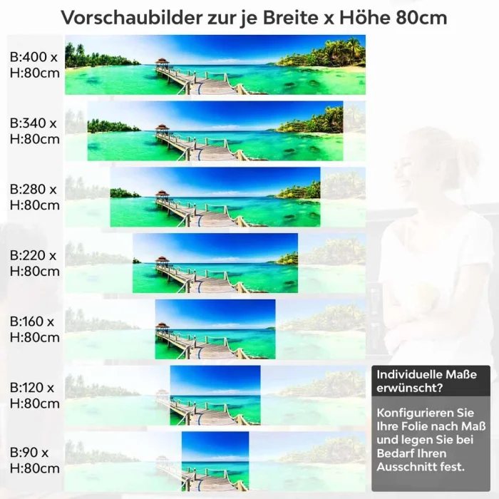 Küchenrückwand Folie Weite Lagune und tropisches Inselidyll Höhe 80cm
