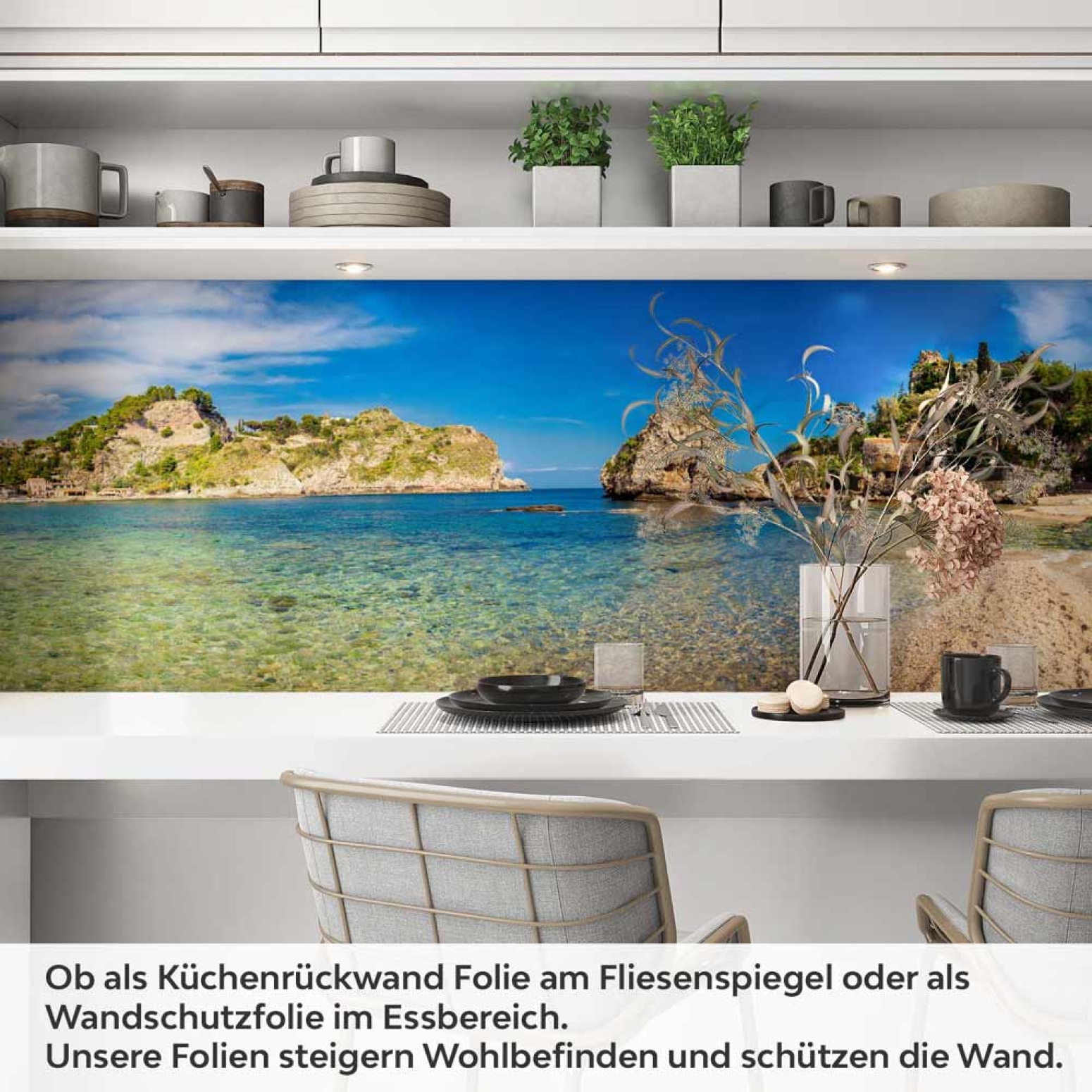 Küchenrückwand Folie sizilianische Meeresidylle Artikelbild 1