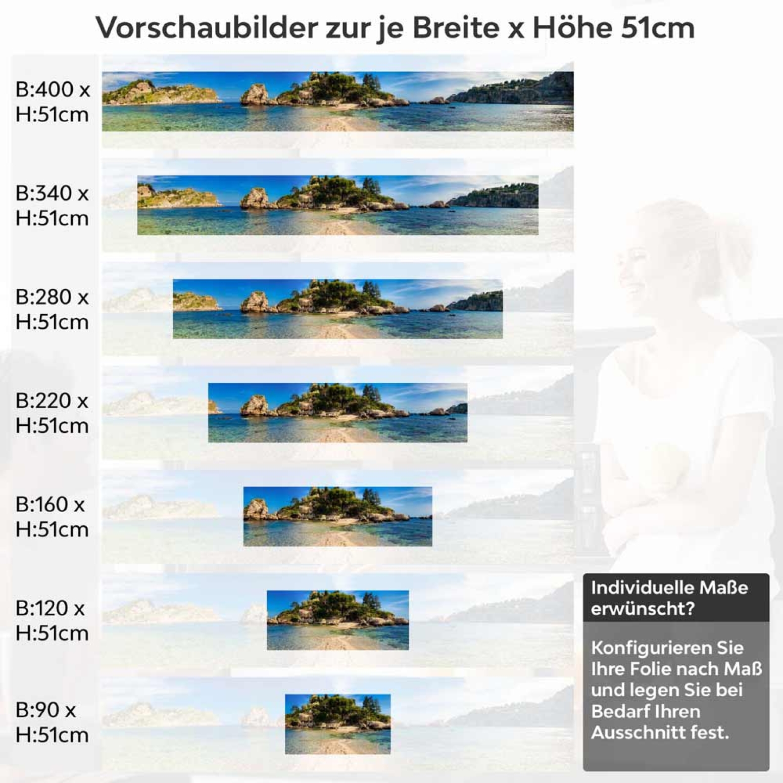 Küchenrückwand Folie sizilianische Meeresidylle Höhe 51cm