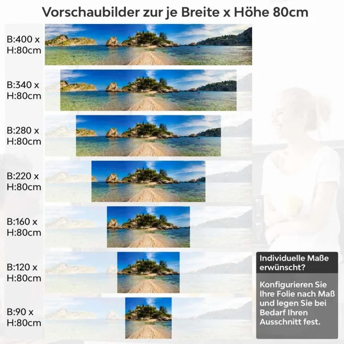 Küchenrückwand Folie sizilianische Meeresidylle Höhe 80cm