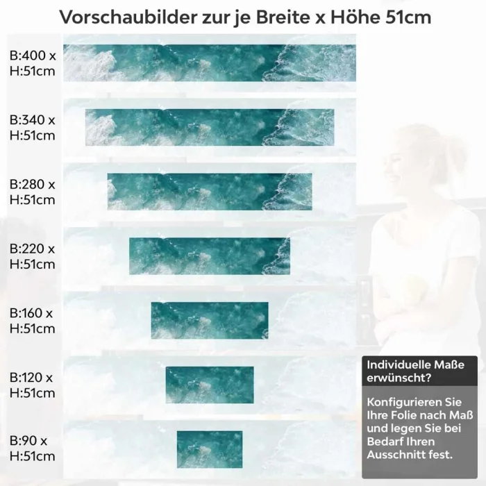 Küchenrückwand Folie Ozean Wellen Oberfläche Höhe 51cm