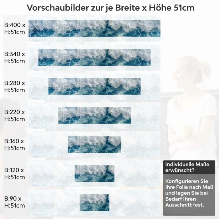 Küchenrückwand Folie Meereswellen Höhe 51cm