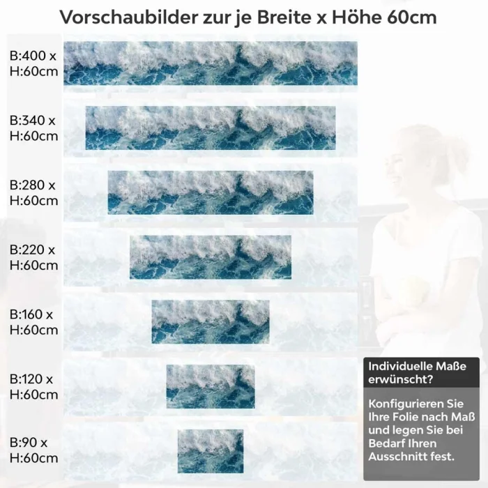 Küchenrückwand Folie Meereswellen Höhe 60cm