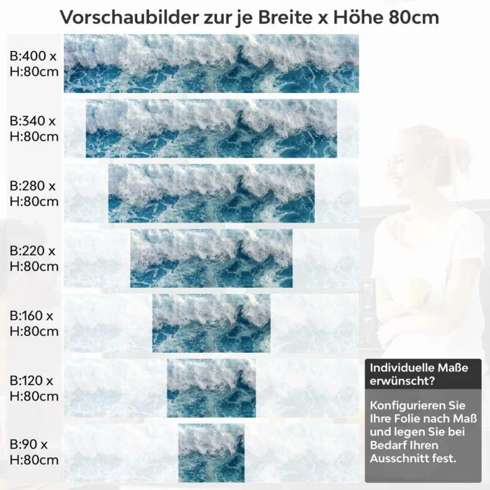 Küchenrückwand Folie Meereswellen Höhe 80cm