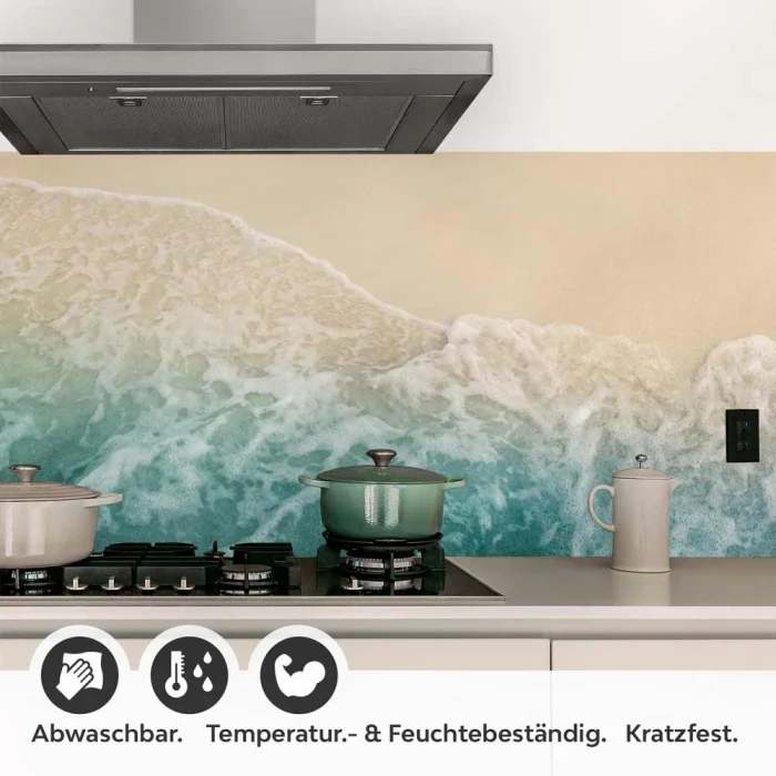 Küchenrückwand Folie goldener Strand & türkises Meer Detailbild 1