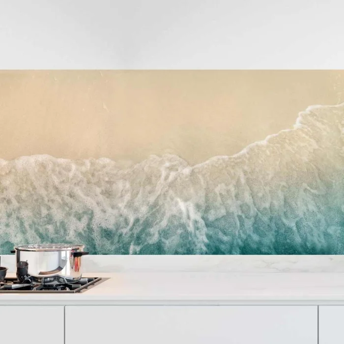 Küchenrückwand Folie goldener Strand & türkises Meer Hauptbild 1
