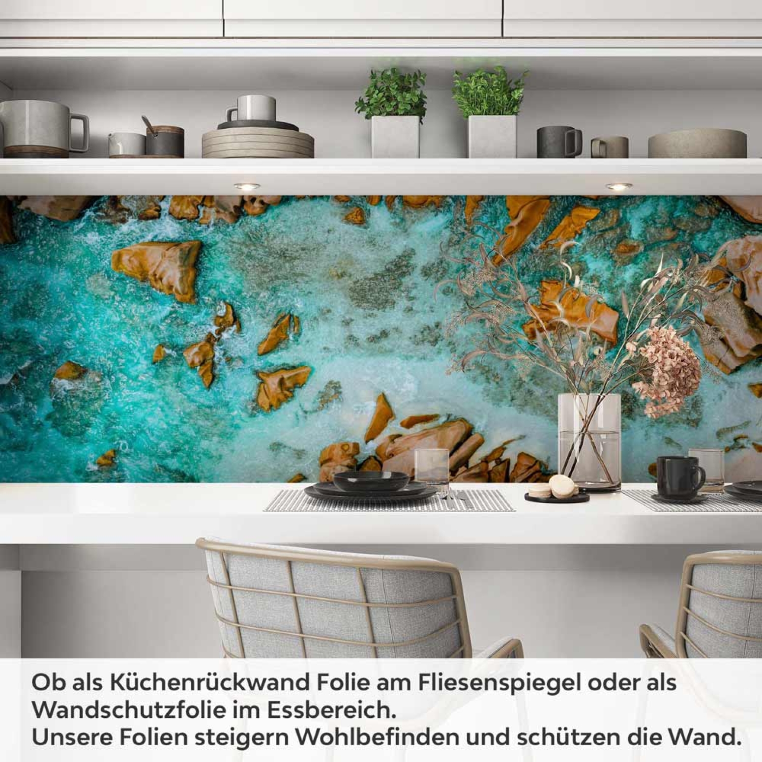 Küchenrückwand Folie felsige Oase Artikelbild 1
