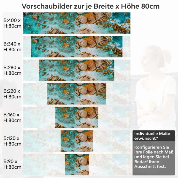Küchenrückwand Folie felsige Oase Höhe 80cm