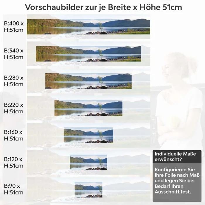 Küchenrückwand Folie harmonische Seelandschaft Höhe 51cm