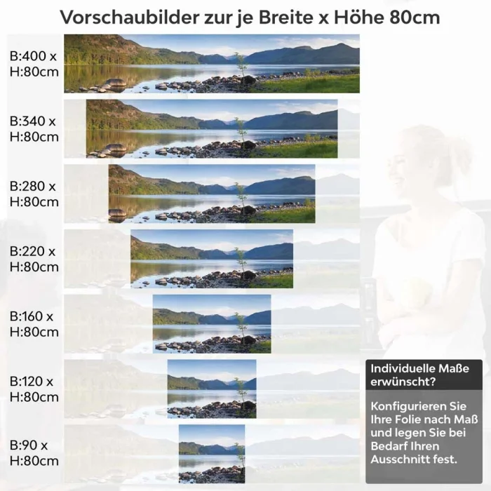 Küchenrückwand Folie harmonische Seelandschaft Höhe 80cm