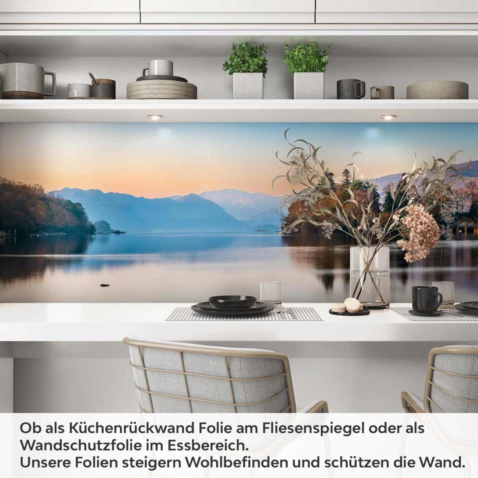 Küchenrückwand Folie Berg & See im Panorama Artikelbild 1