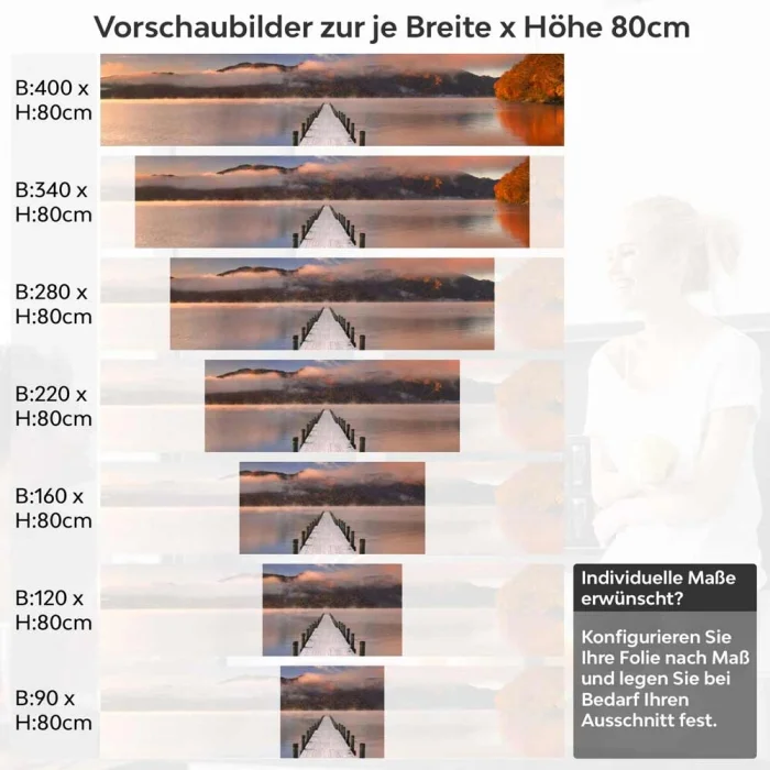 Küchenrückwand Folie Anlegesteg am See Höhe 80cm