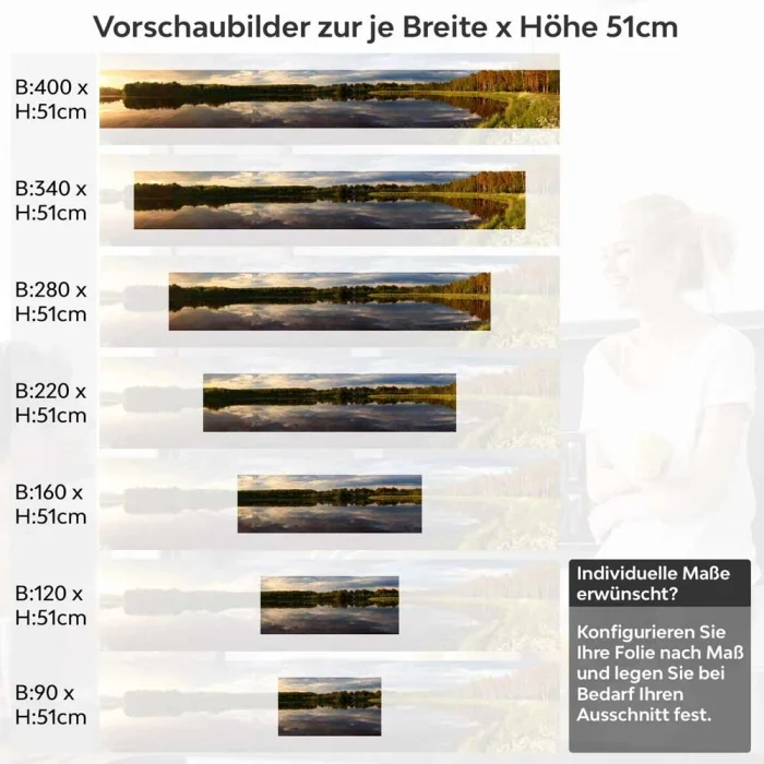 Küchenrückwand Folie Naturidylle mit See und Bäumen Höhe 51cm