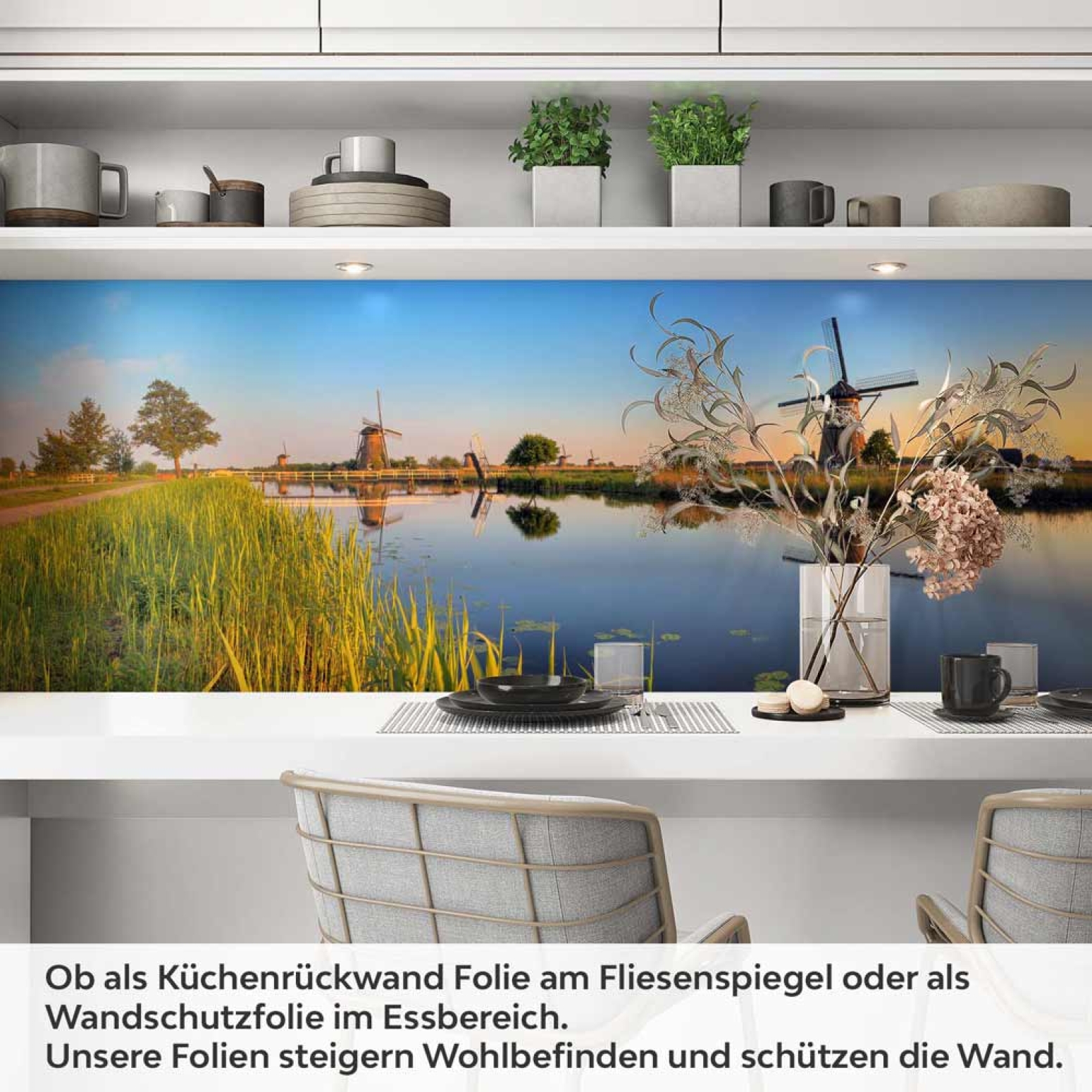 Küchenrückwand Folie Windmühlen Kinderdijk Artikelbild 1