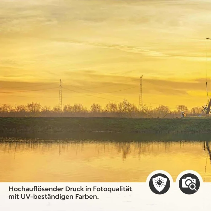 Küchenrückwand Folie Mühlenlandschaft am Wasser Detailbild 2