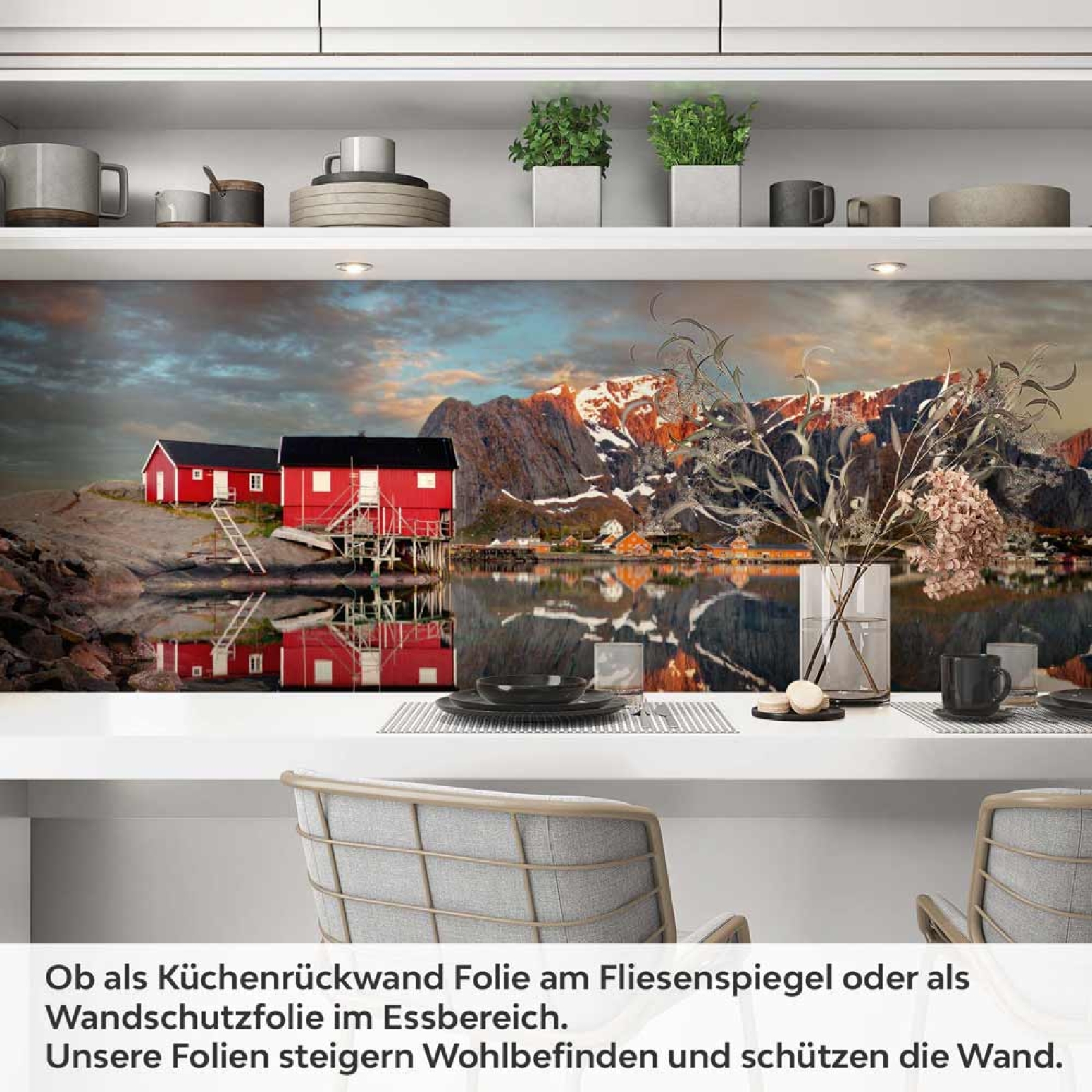 Küchenrückwand Folie Norwegens See Charme Artikelbild 1