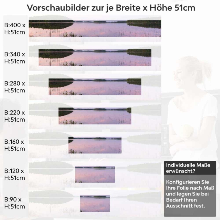 Küchenrückwand Folie violetter See Höhe 51cm