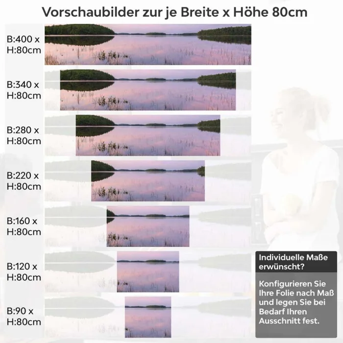 Küchenrückwand Folie violetter See Höhe 80cm