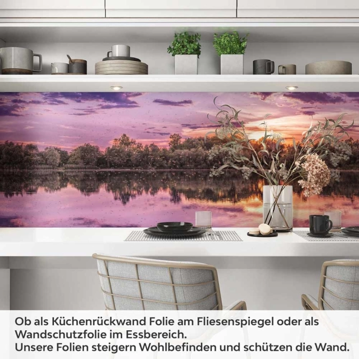 Küchenrückwand Folie See in magischer Abendstimmung Artikelbild 1