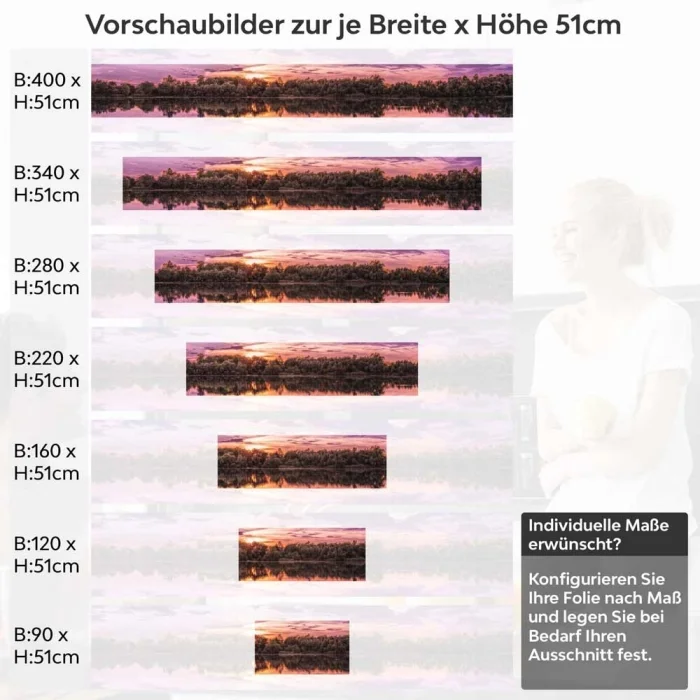 Küchenrückwand Folie See in magischer Abendstimmung Höhe 51cm