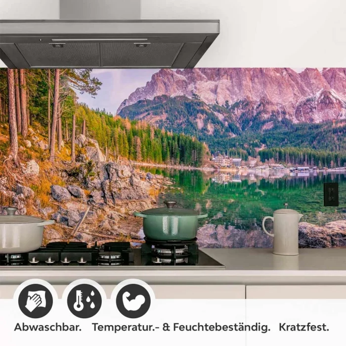 Küchenrückwand Folie See Panorama - Bergidylle und Naturzauber Detailbild 1