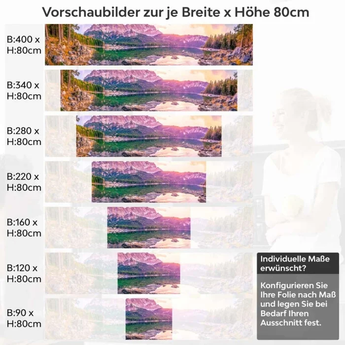 Küchenrückwand Folie See Panorama - Bergidylle und Naturzauber Höhe 80cm