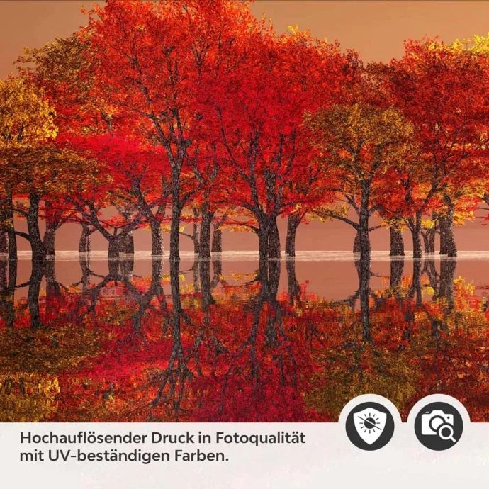 Küchenrückwand Folie Bäume am See - Herbstliche Natur Detailbild 2