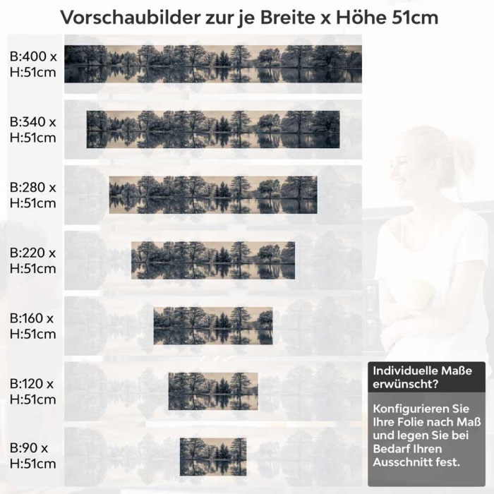 Küchenrückwand Folie See im Vintage-Stil - Zeitlose Landschaft Höhe 51cm