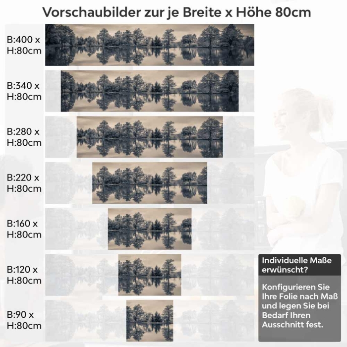 Küchenrückwand Folie See im Vintage-Stil - Zeitlose Landschaft Höhe 80cm
