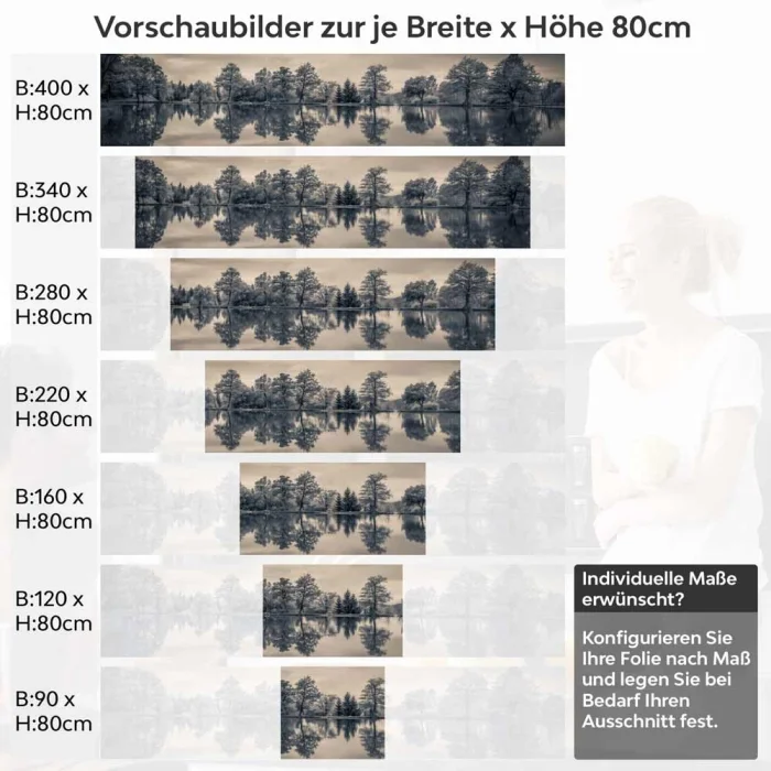 Küchenrückwand Folie See im Vintage-Stil - Zeitlose Landschaft Höhe 80cm