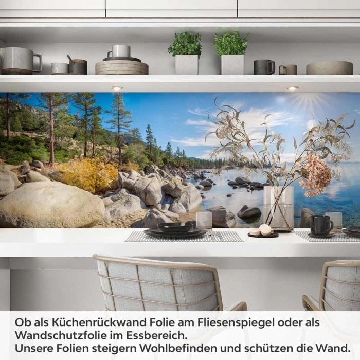 Küchenrückwand Folie Klarer See - Natur und Sonne Artikelbild 1