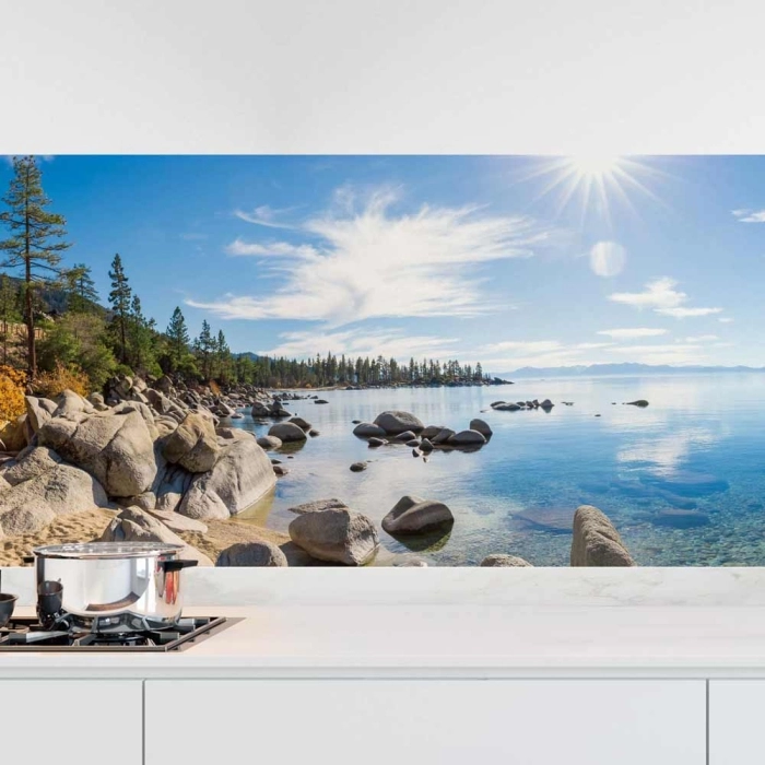 Küchenrückwand Folie Klarer See - Natur und Sonne