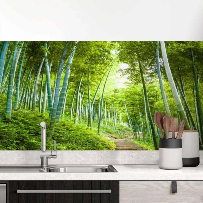 Küchenrückwand Folie Bambuswald - Fernöstliches Flair für Zuhause