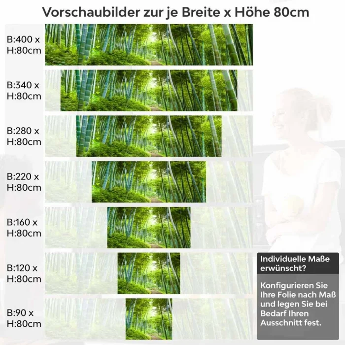 Küchenrückwand Folie Bambus Paradies - Fernöstliches Flair für Zuhause Höhe 80cm