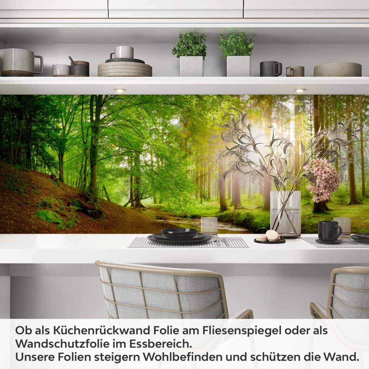 Küchenrückwand Folie Bach im Wald Artikelbild 1