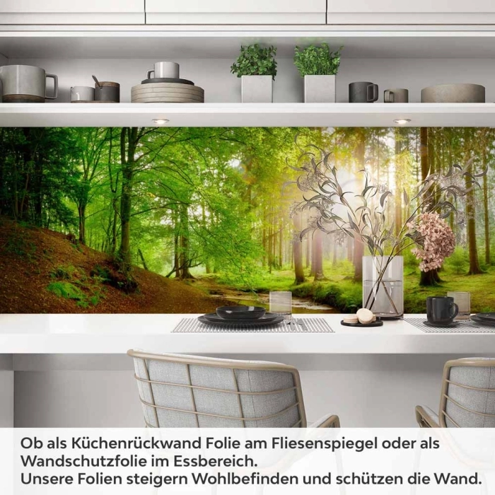 Küchenrückwand Folie Bach im Wald Artikelbild 1