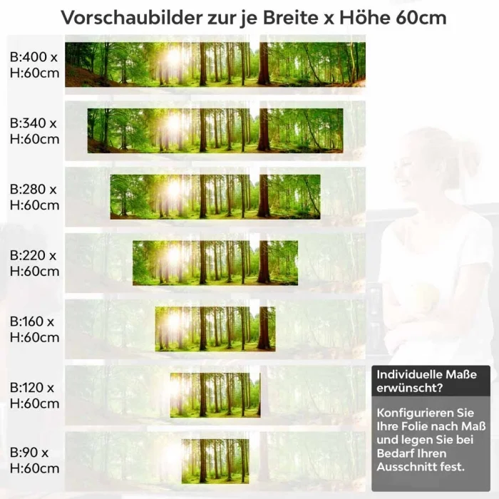 Küchenrückwand Folie Bach im Wald 60cm