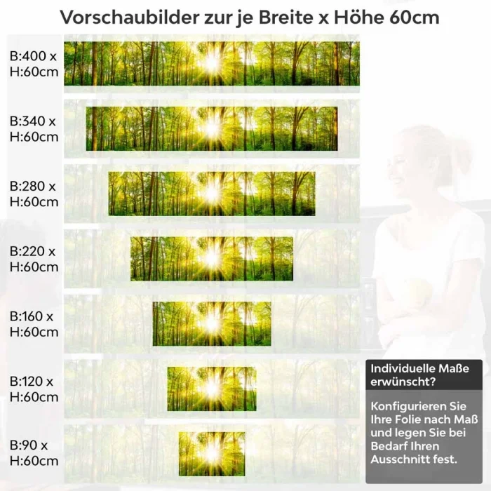 Küchenrückwand Folie Grüner Waldtraum 60cm