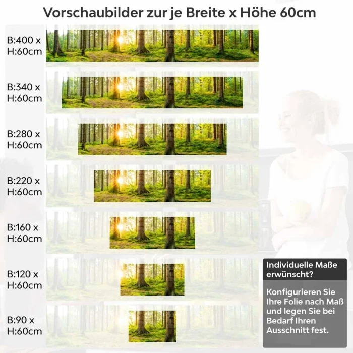 Küchenrückwand Folie unberührter Wald 60cm