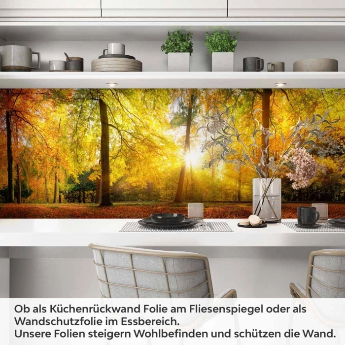 Küchenrückwand Folie Herbstwald - Farbenpracht für Ihre Küche Artikelbild 1