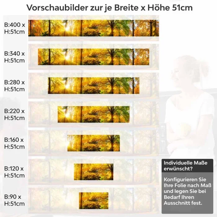 Küchenrückwand Folie Herbstwald - Farbenpracht für Ihre Küche Höhe 51cm
