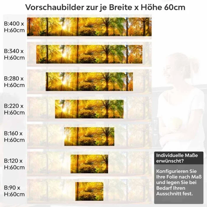 Küchenrückwand Folie Herbstwald - Farbenpracht für Ihre Küche Wald Höhe 60cm